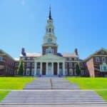 Waterville, Maine, USA - 07 04 2022: The campus landscape of Colby College in Maine, USA