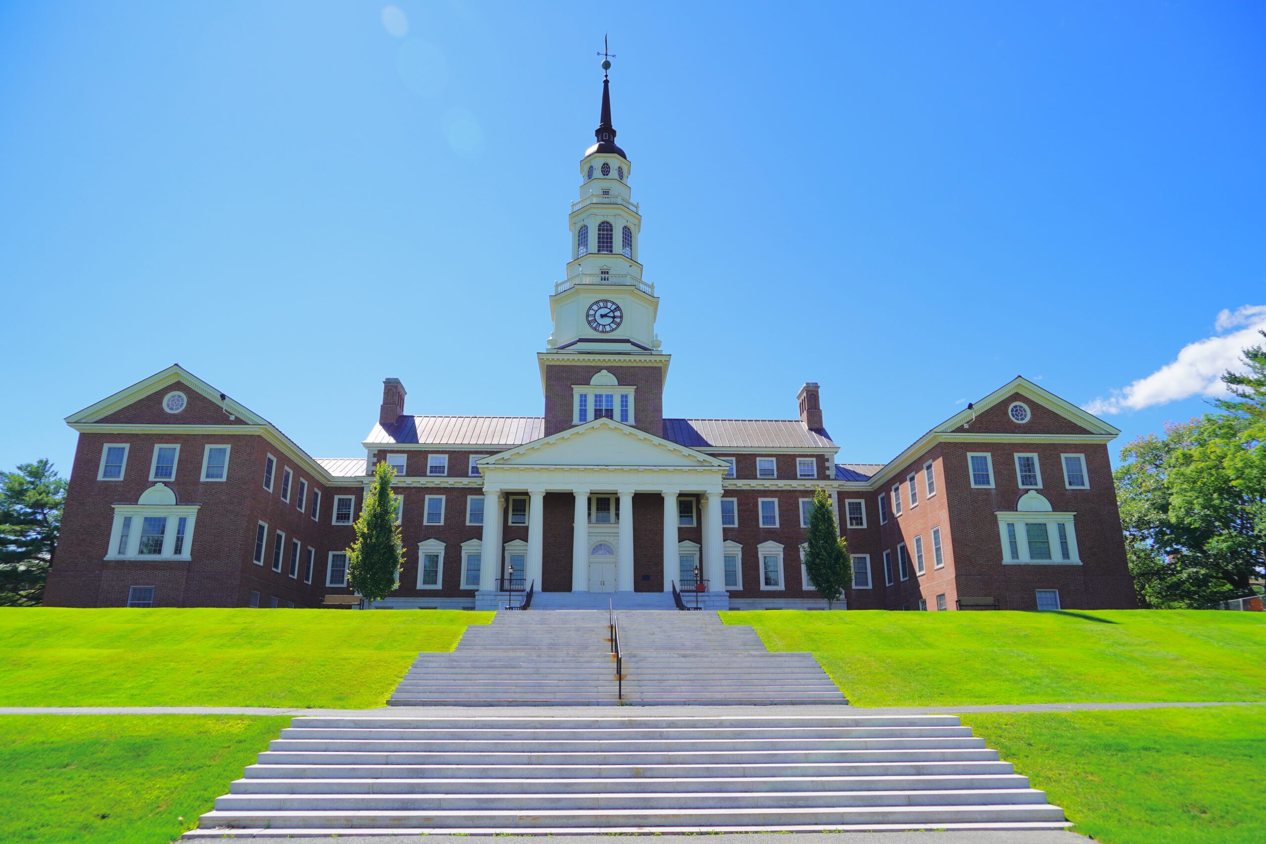 Waterville, Maine, USA - 07 04 2022: The campus landscape of Colby College in Maine, USA